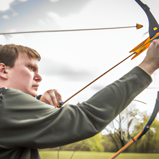 A skilled crossbow hunter aiming at a target with precision and focus.